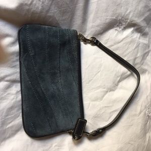 NWOT Coach Blue Suede Wristlet